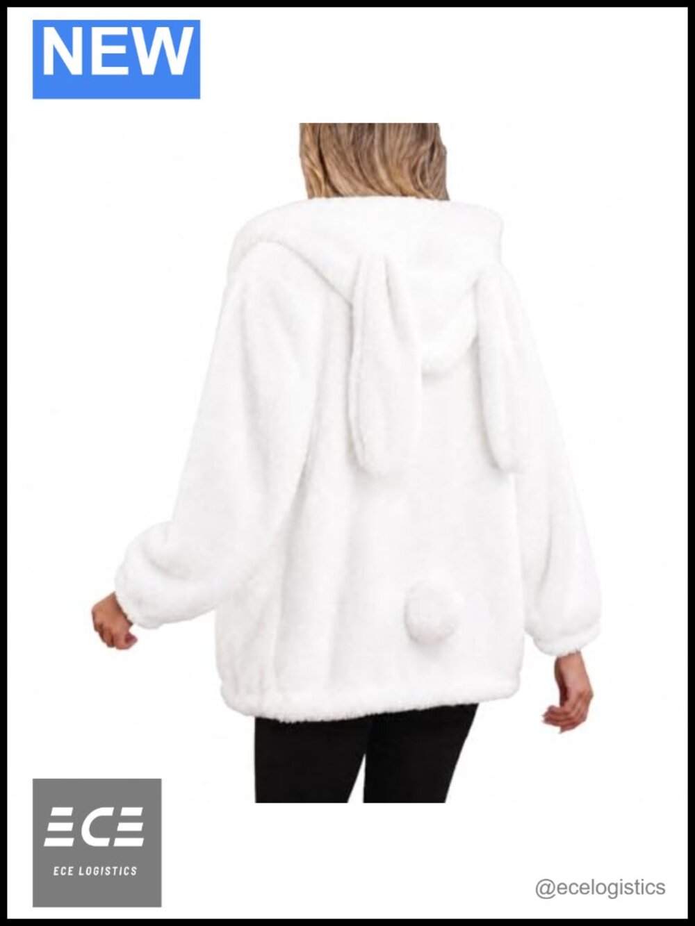 Faux Sherpa Fleece Animal Ears Tail Hoodie Oversized Zip Cosplay Sweatshirt